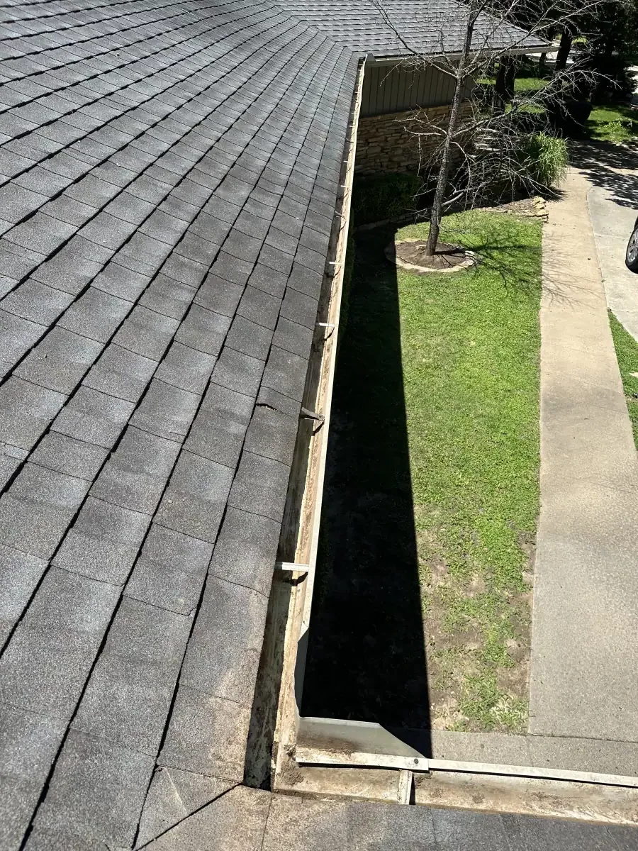 Clean gutters after service