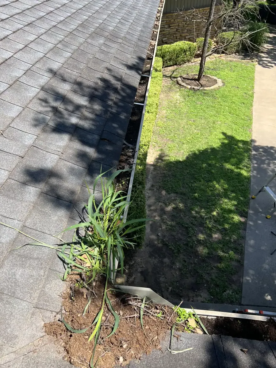 Gutters before cleaning in Oklahoma City